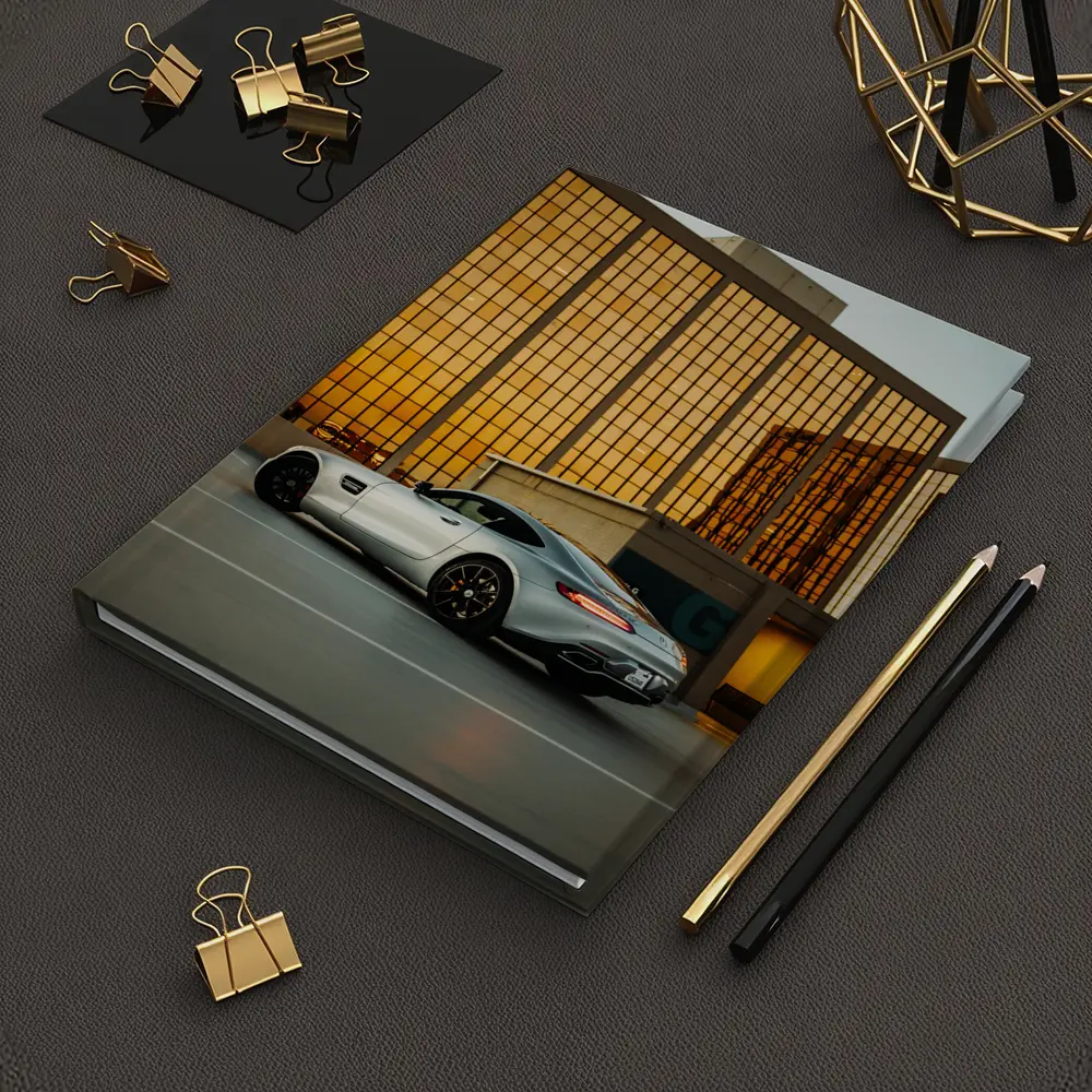 Mercedes AMG GT Silver Urban Parking Lot – Notebooks