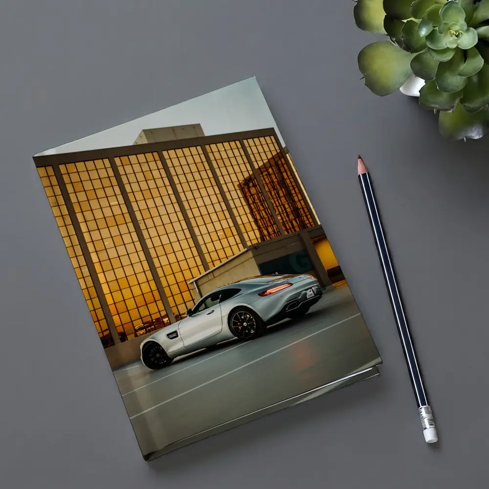 Mercedes AMG GT Silver Urban Parking Lot – Notebooks