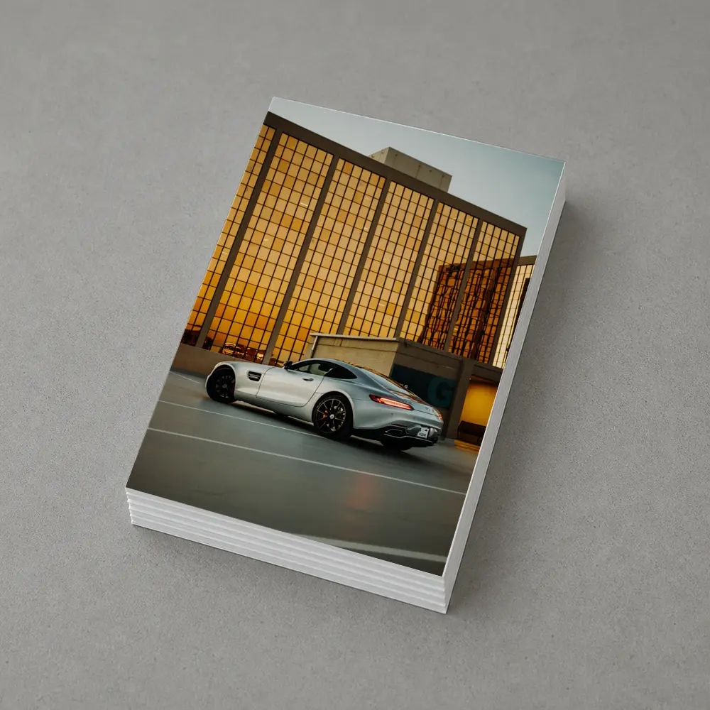 Mercedes AMG GT Silver Urban Parking Lot – Postcards