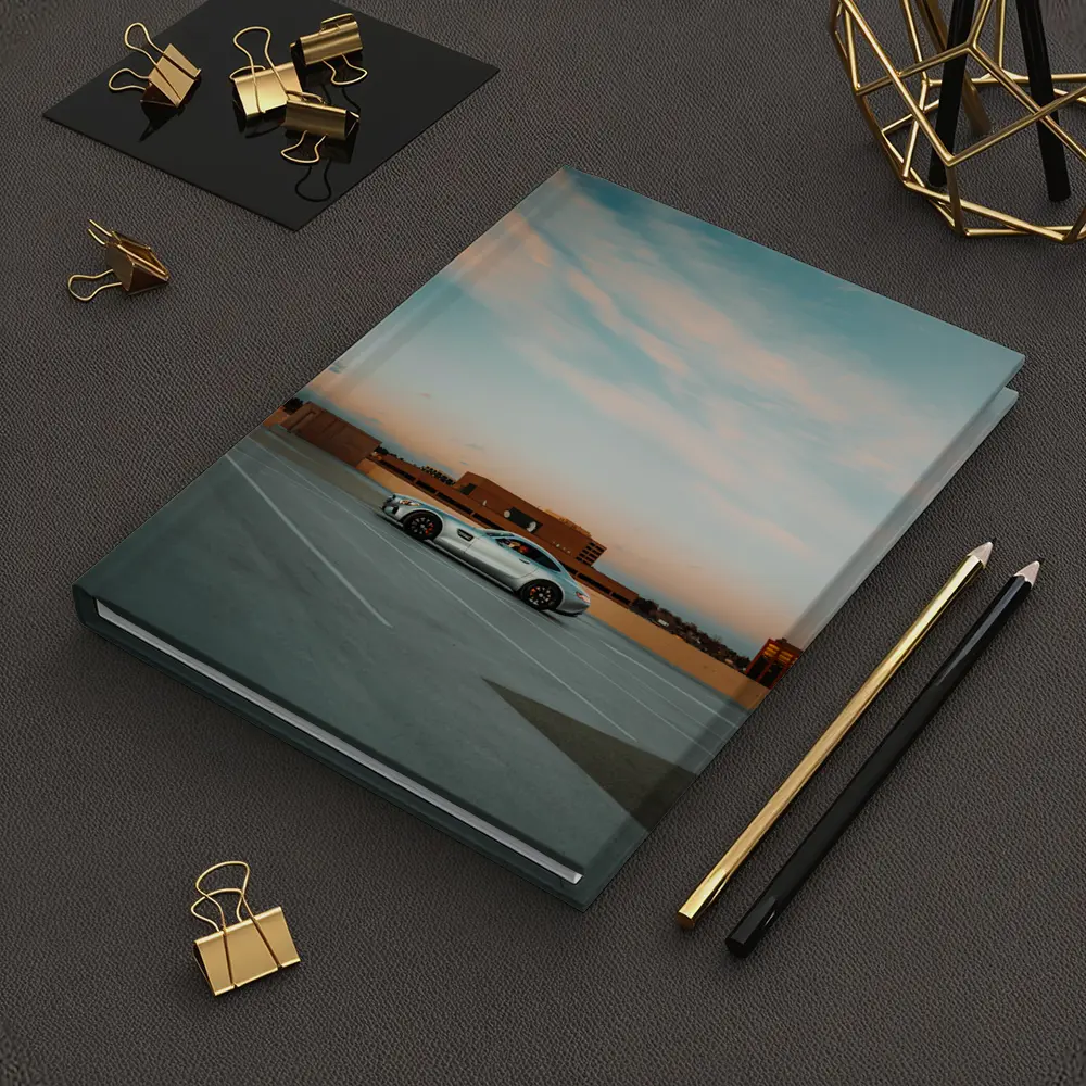 Mercedes AMG GT Silver Rooftop Parking Sunset – Notebooks