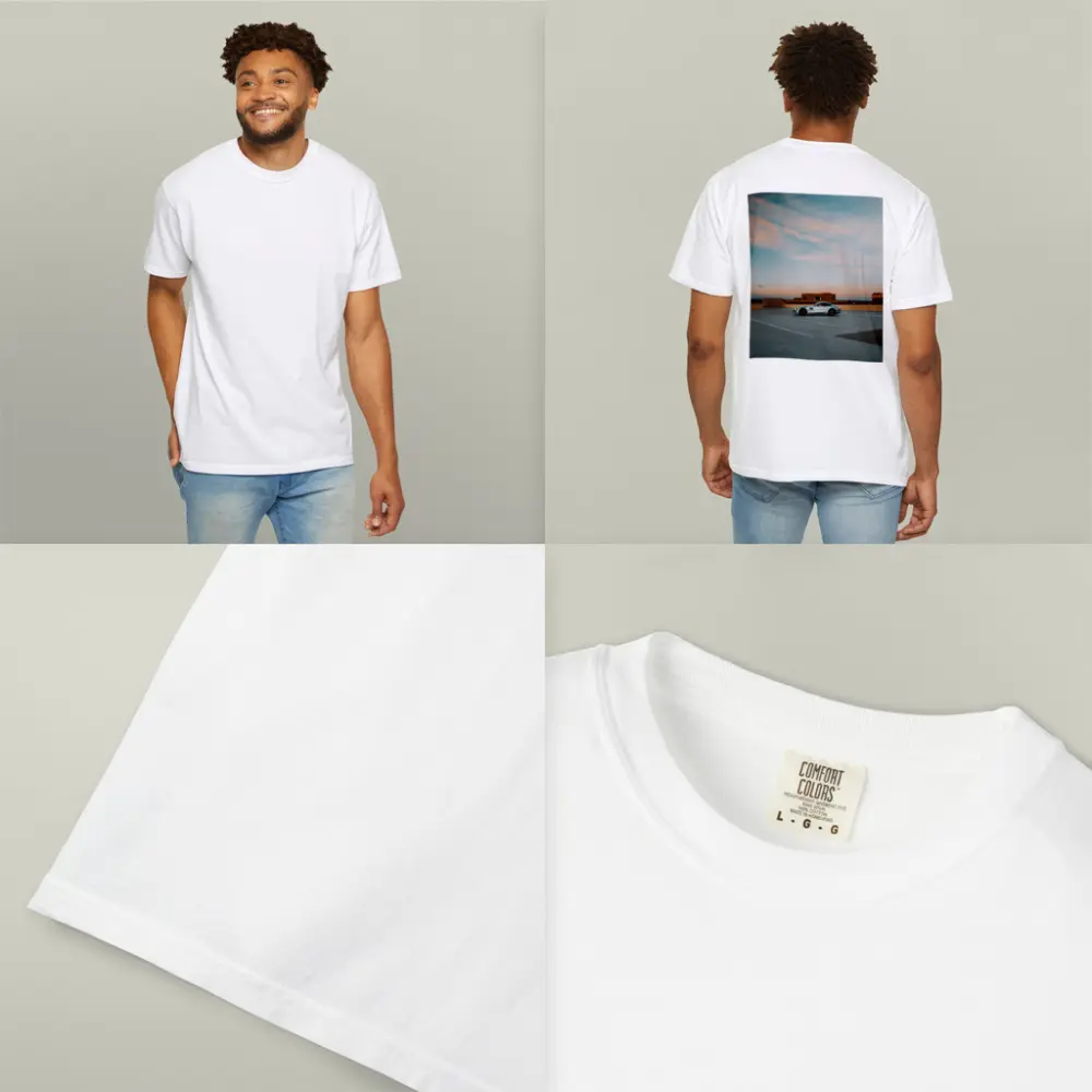 Mercedes AMG GT Silver Rooftop Parking Sunset – T-Shirts