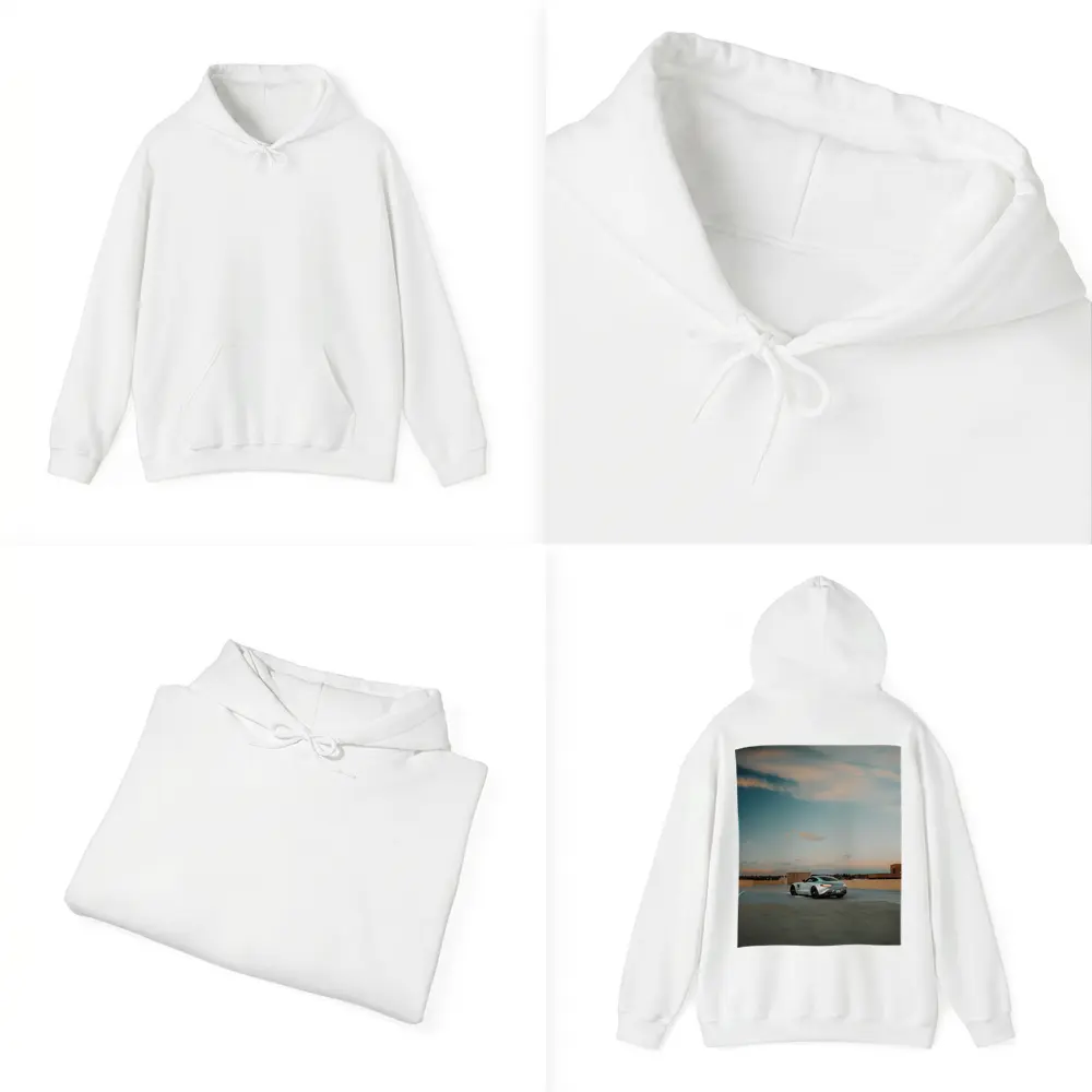 Mercedes AMG GT Silver Rooftop Sunset Sky – Hoodies