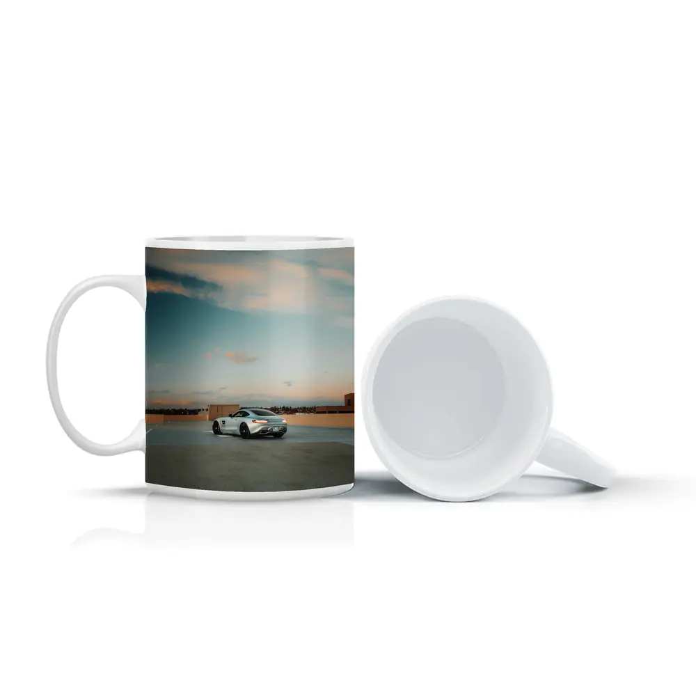 Mercedes AMG GT Silver Rooftop Sunset Sky – Mugs