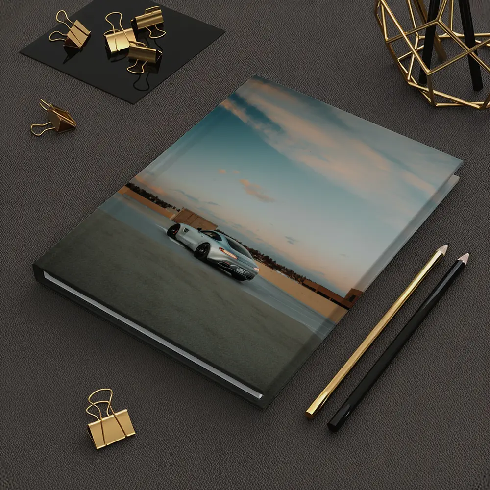 Mercedes AMG GT Silver Rooftop Sunset Sky – Notebooks