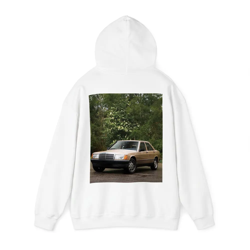 Mercedes 190E Classic Sedan Lush Green Background – Hoodies