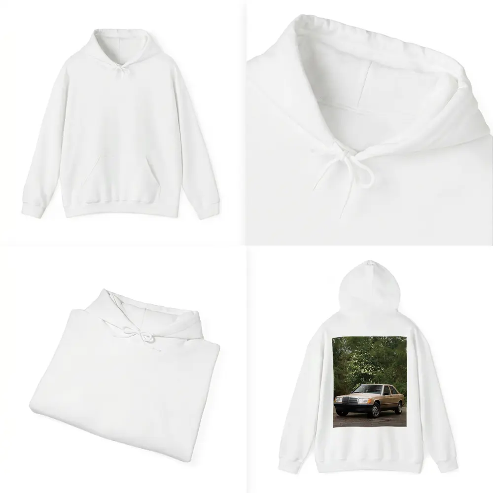 Mercedes 190E Classic Sedan Lush Green Background – Hoodies
