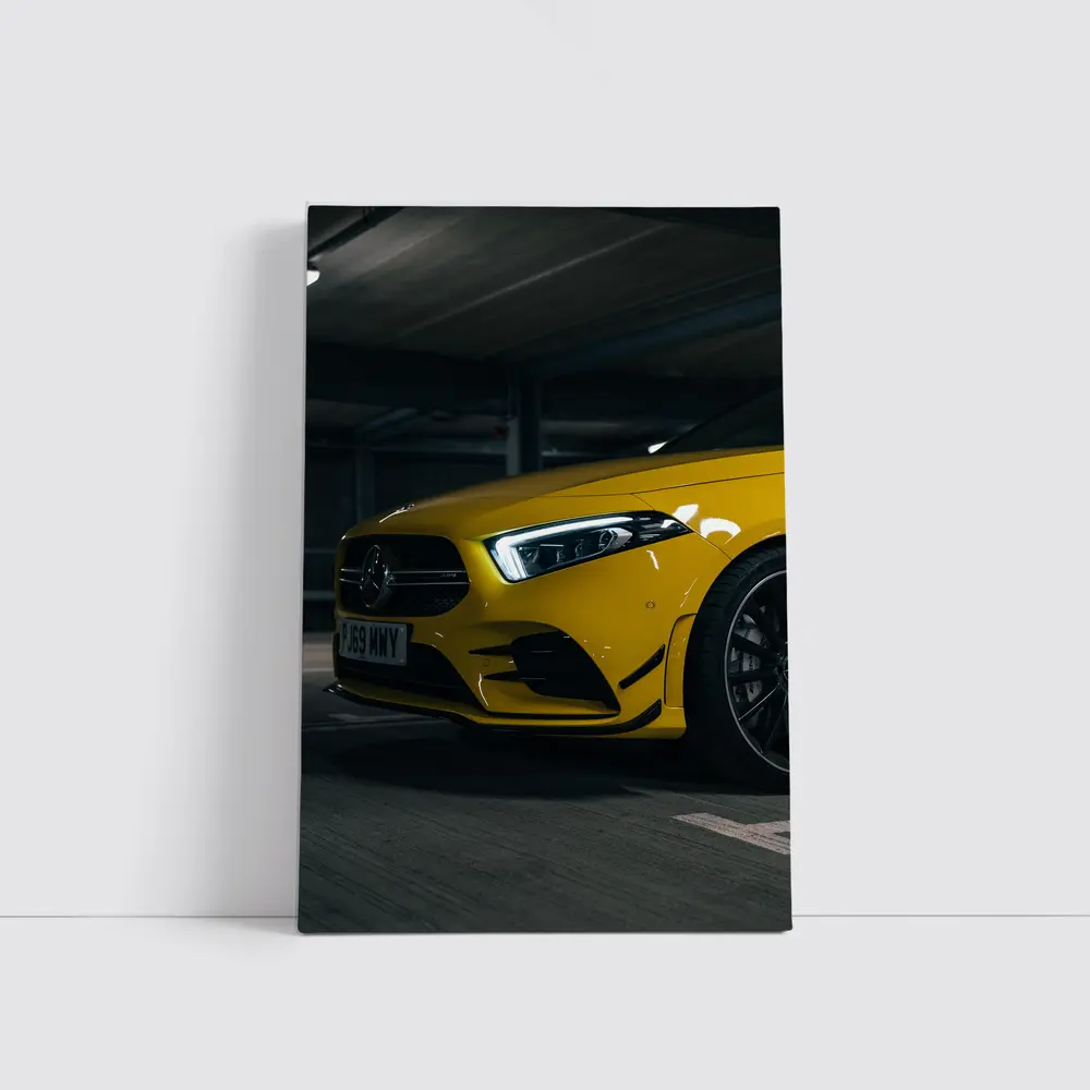 Mercedes AMG Yellow Front Parking Garage – Wall Art