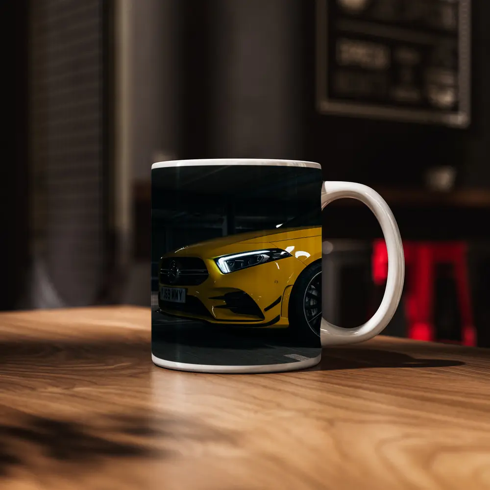 Mercedes AMG Yellow Front Parking Garage – Mugs