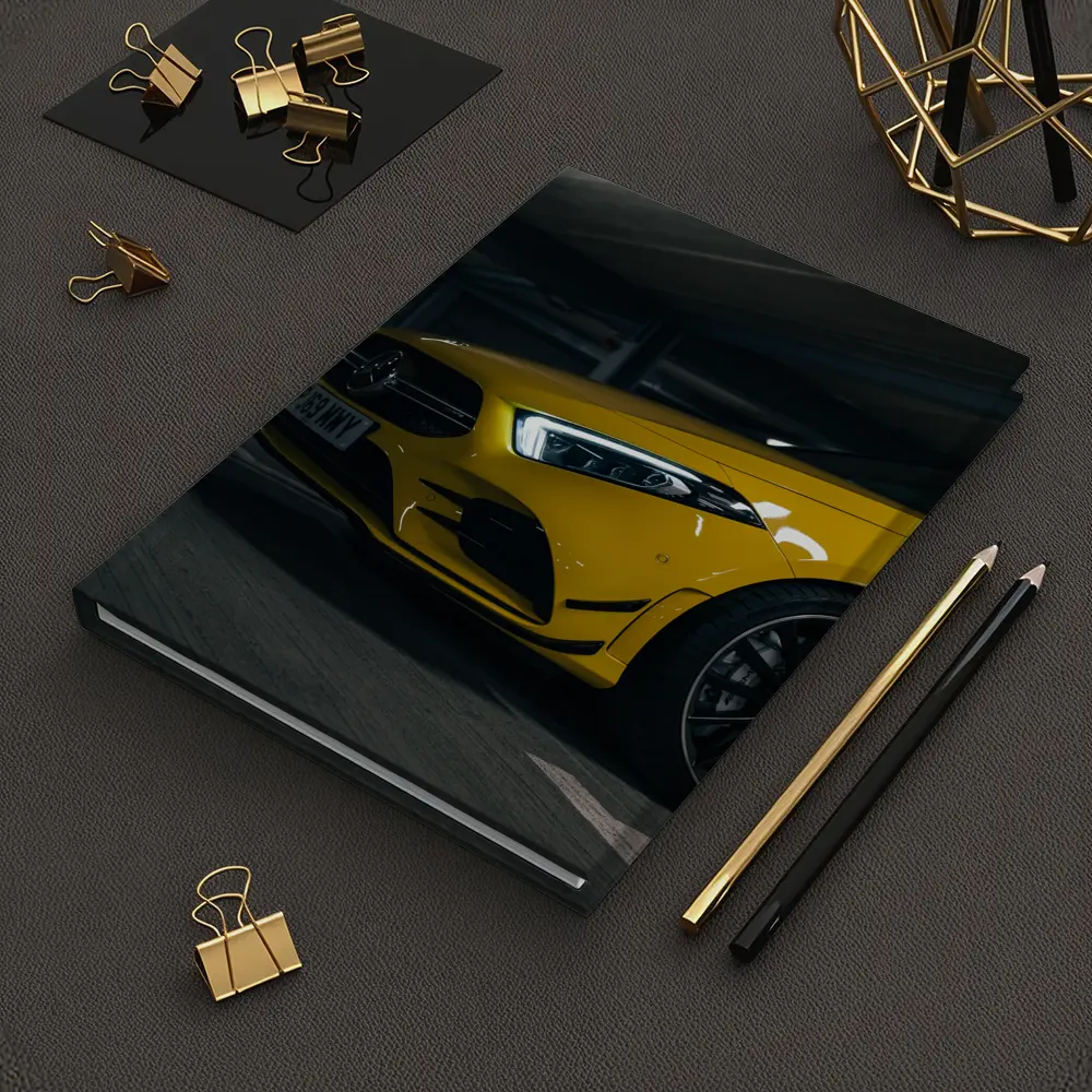 Mercedes AMG Yellow Front Parking Garage – Notebooks
