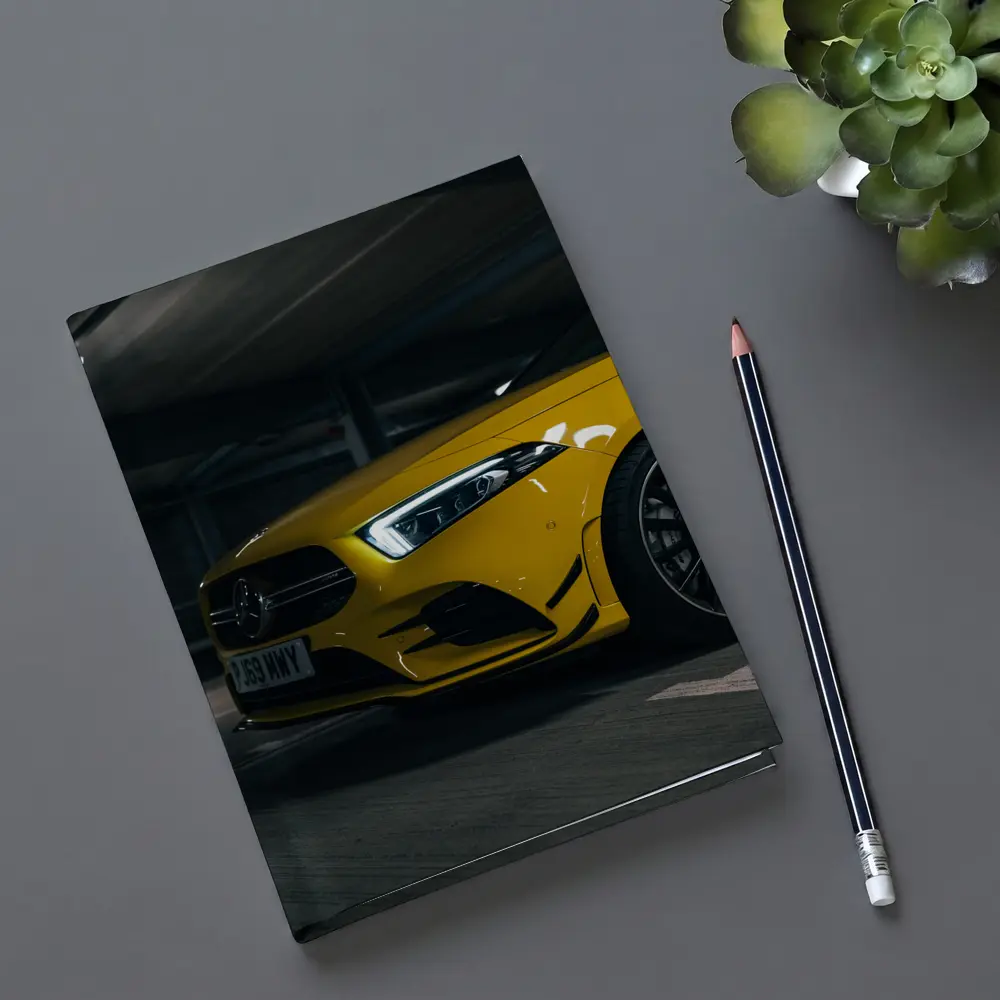 Mercedes AMG Yellow Front Parking Garage – Notebooks