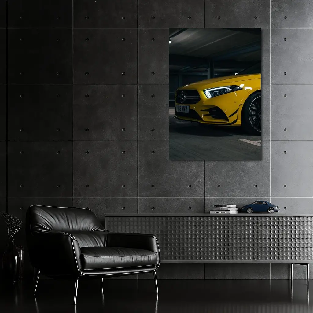 Mercedes AMG Yellow Front Parking Garage – Wall Art