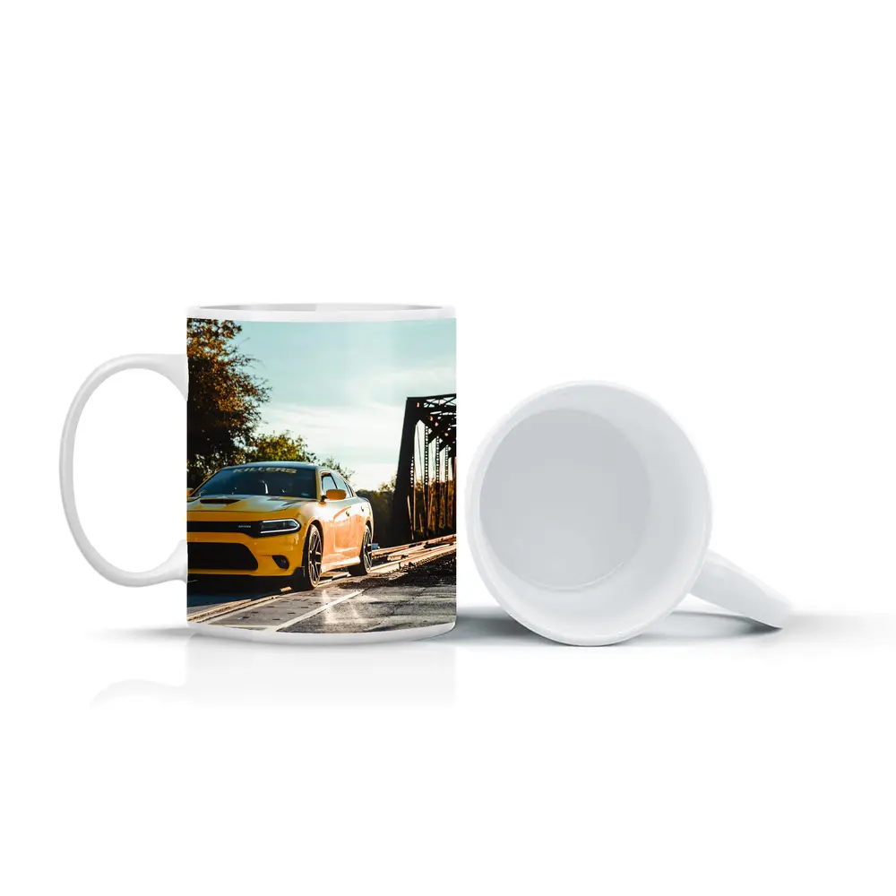 Dodge Charger Yellow Muscle Car Bridge – Mugs