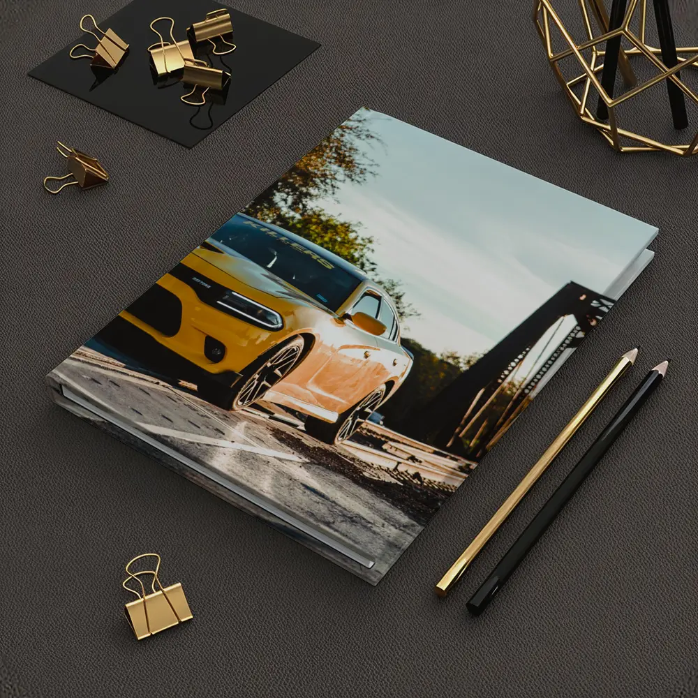Dodge Charger Yellow Muscle Car Bridge – Notebooks