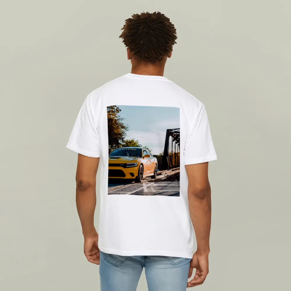 Dodge Charger Yellow Muscle Car Bridge – T-Shirts