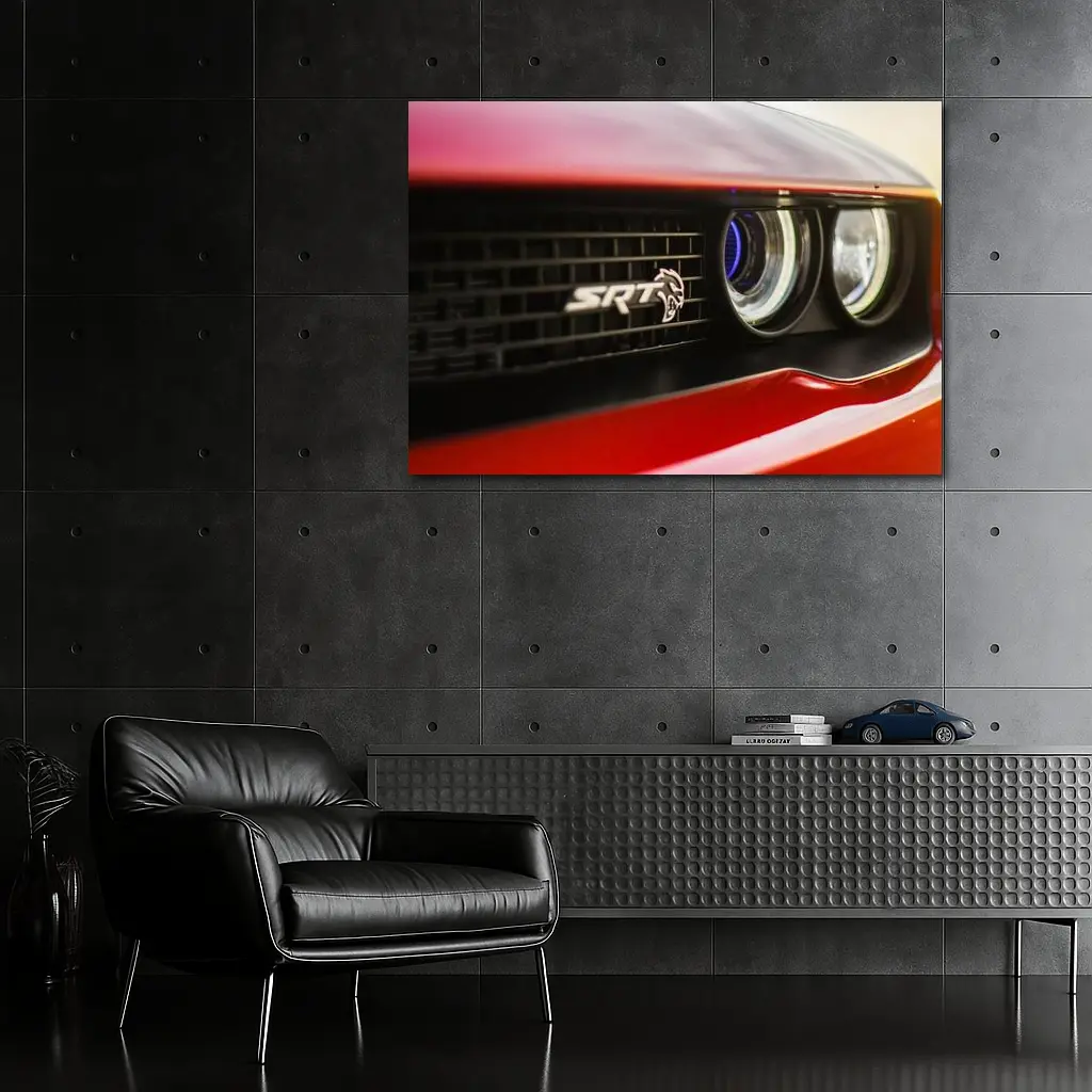 Dodge Challenger SRT Hellcat Front Grille Close Up – Wall Art