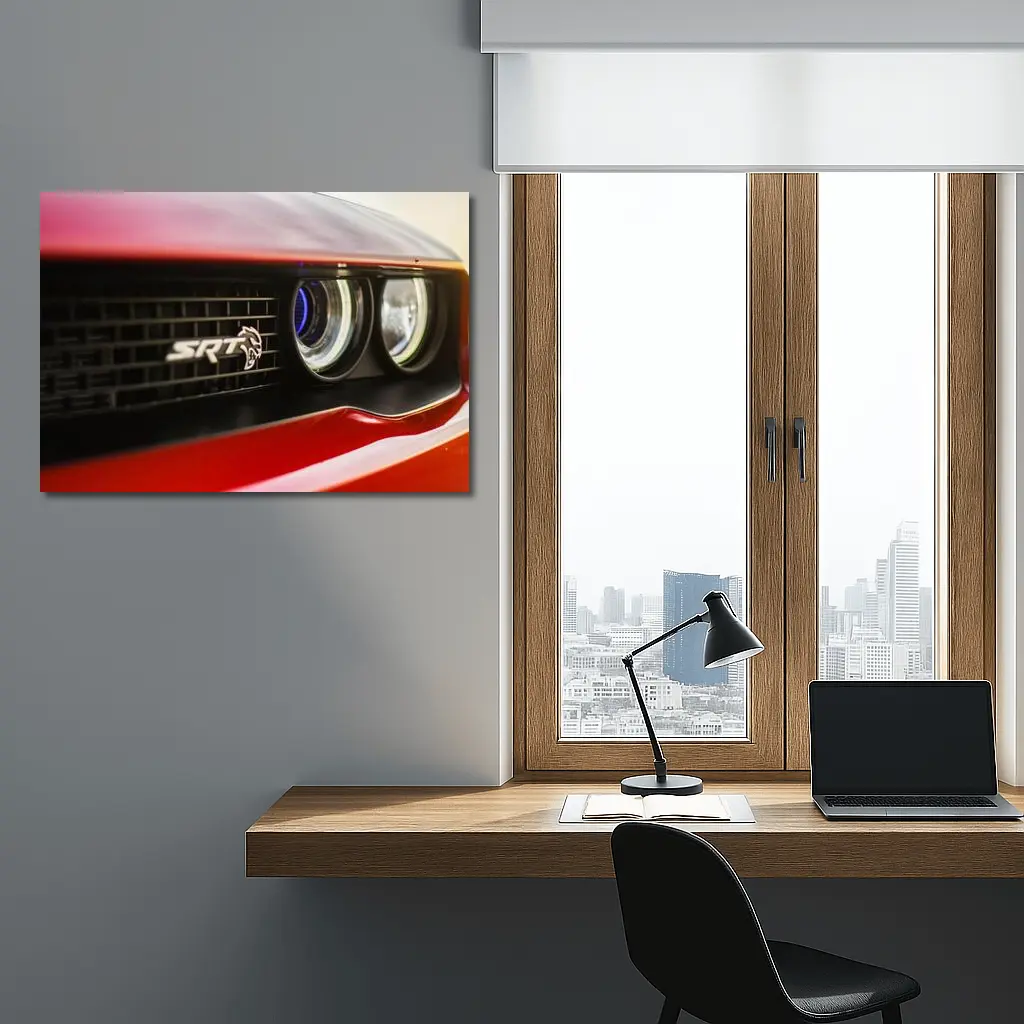 Dodge Challenger SRT Hellcat Front Grille Close Up – Wall Art