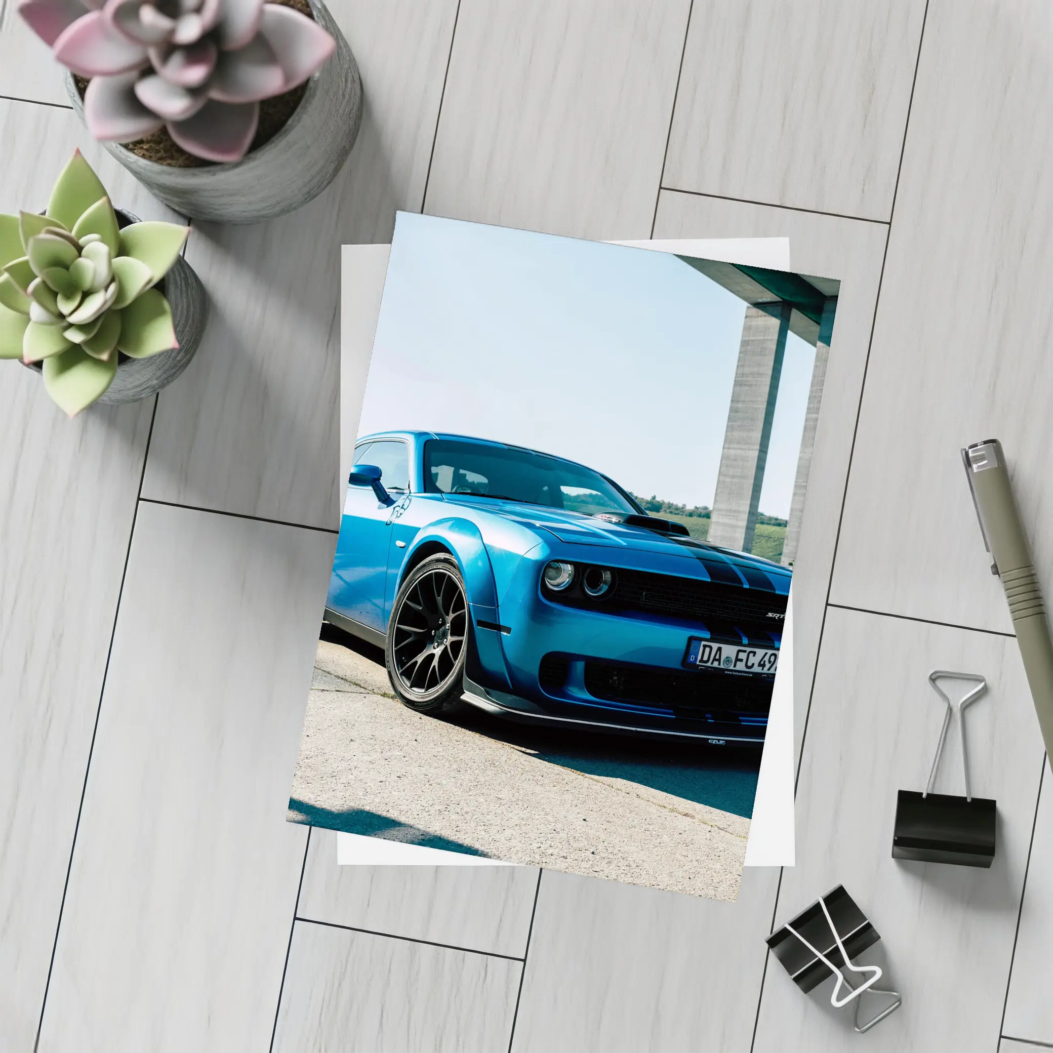 Dodge Challenger SRT Hellcat Blue Street – Postcards