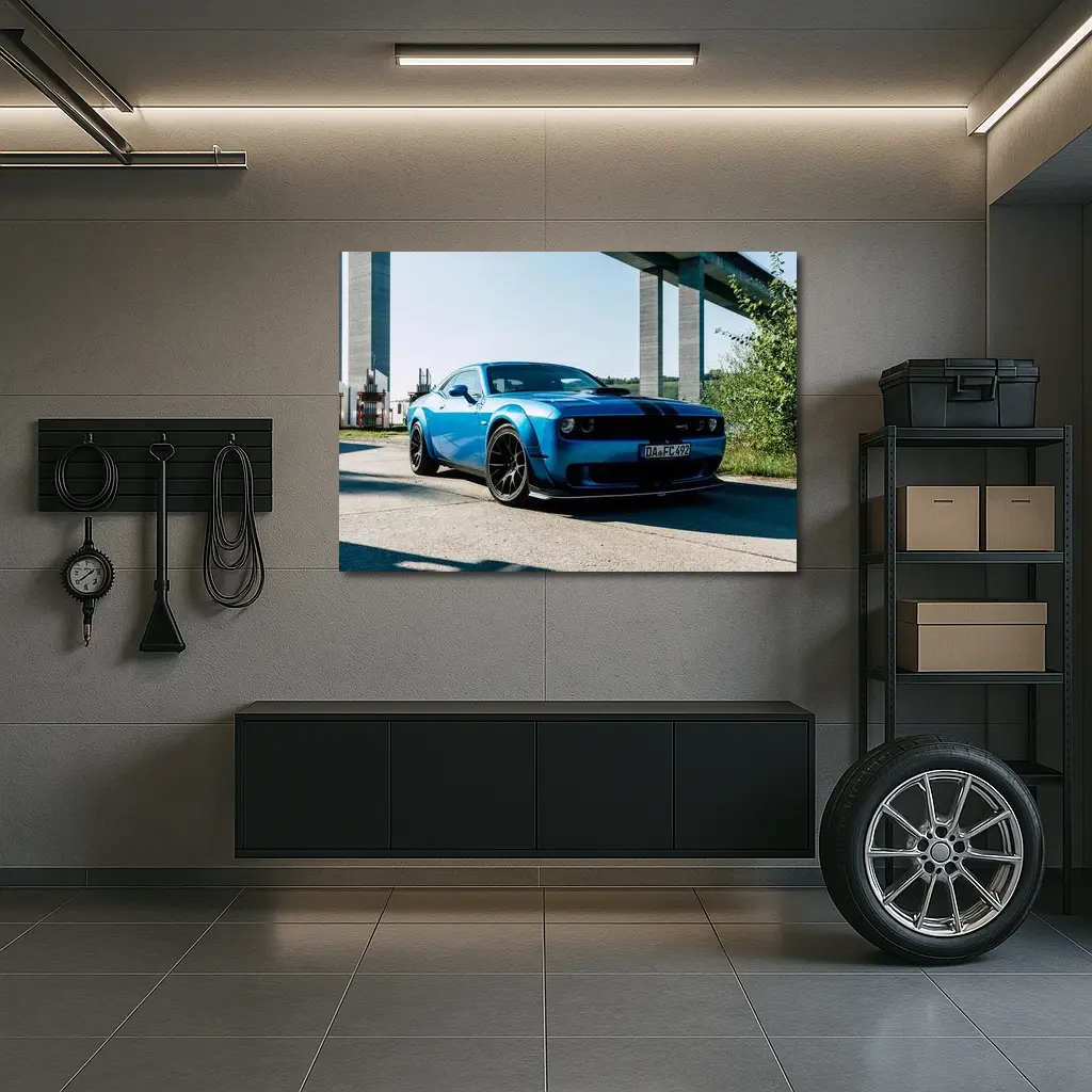 Dodge Challenger SRT Hellcat Blue Street – Wall Art