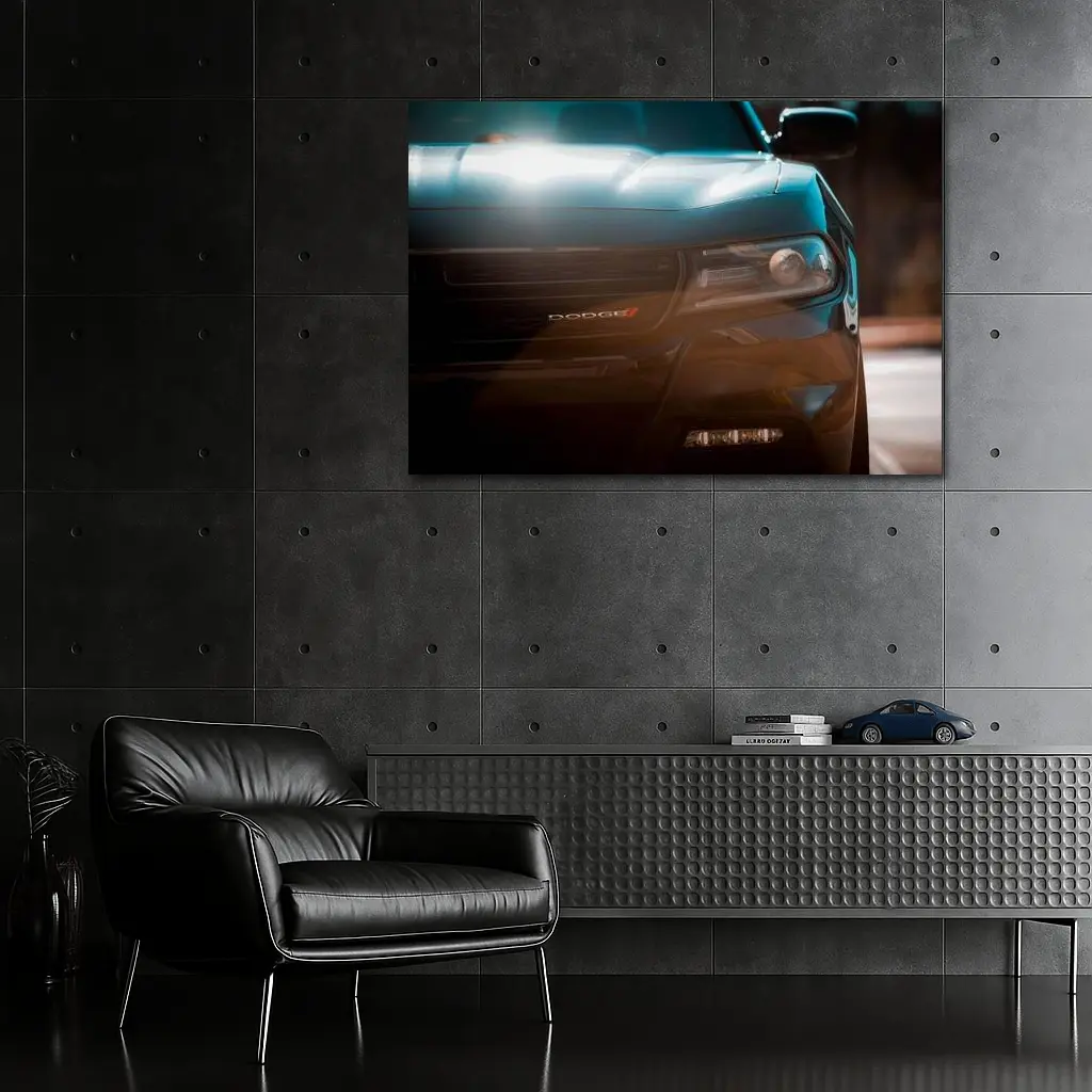 Dodge Charger Front Grille Dark Moody – Wall Art