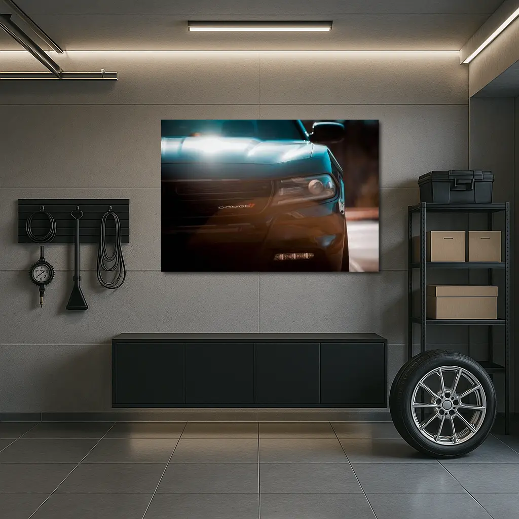Dodge Charger Front Grille Dark Moody – Wall Art