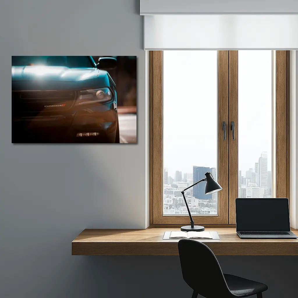 Dodge Charger Front Grille Dark Moody – Wall Art