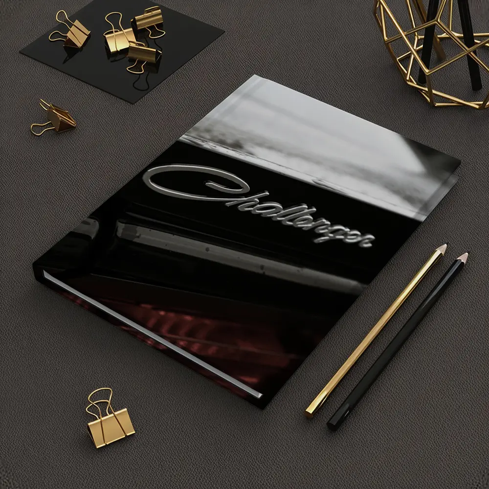 Dodge Challenger Badge Black Car Rainy Day – Notebooks