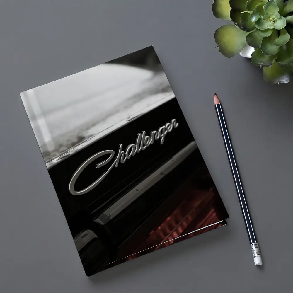 Dodge Challenger Badge Black Car Rainy Day – Notebooks