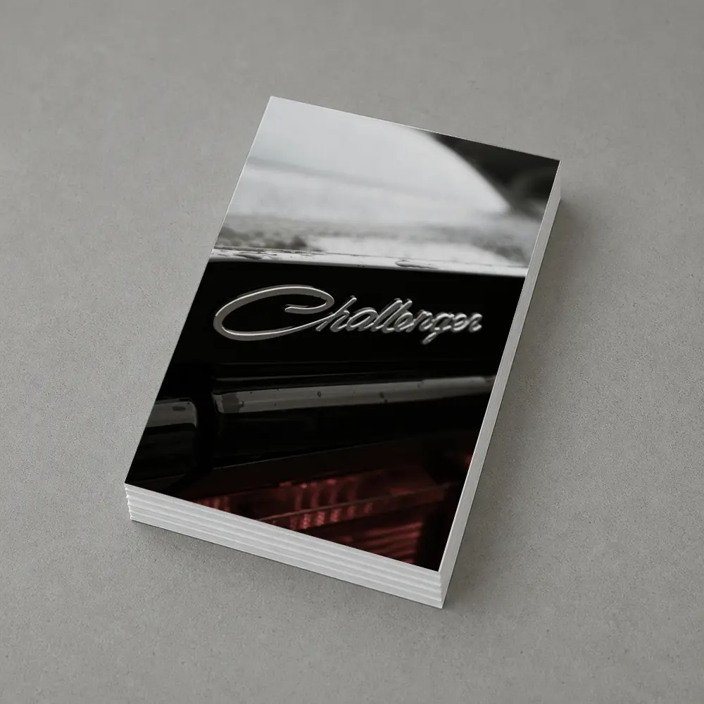 Dodge Challenger Badge Black Car Rainy Day – Postcards