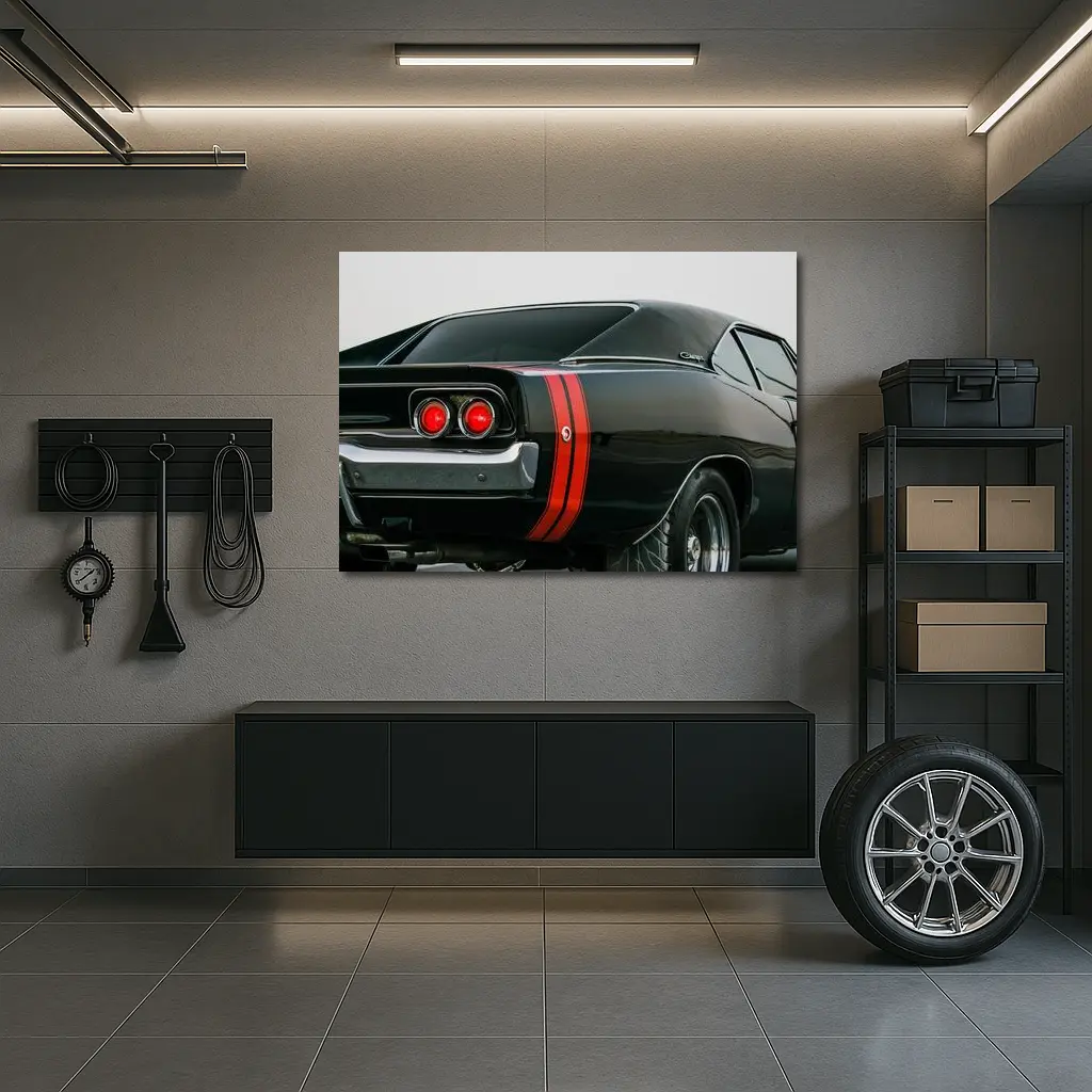 Dodge Charger Classic Black Muscle Car – Wall Art