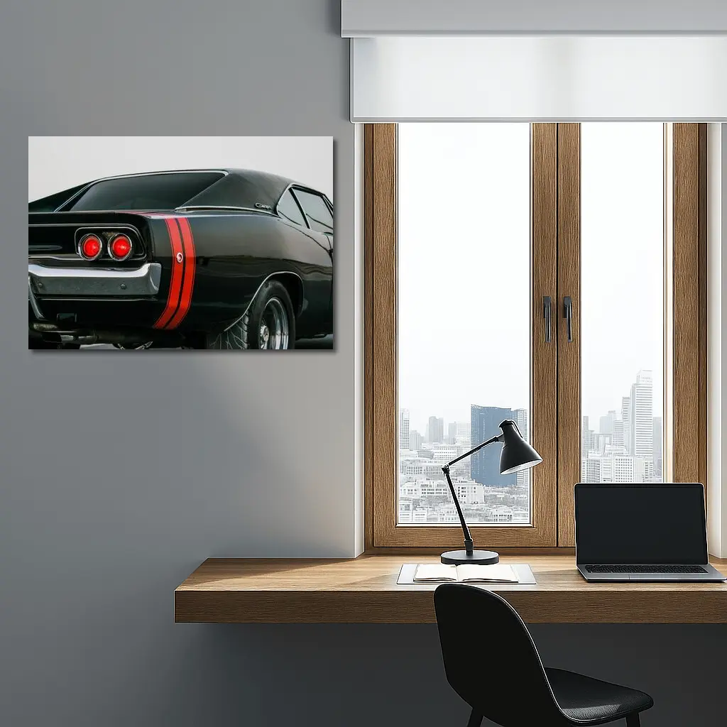 Dodge Charger Classic Black Muscle Car – Wall Art