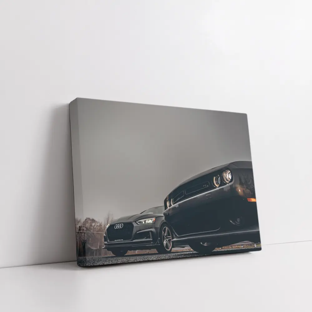 Audi RS5 Dodge Challenger Dark Moody Sky – Wall Art