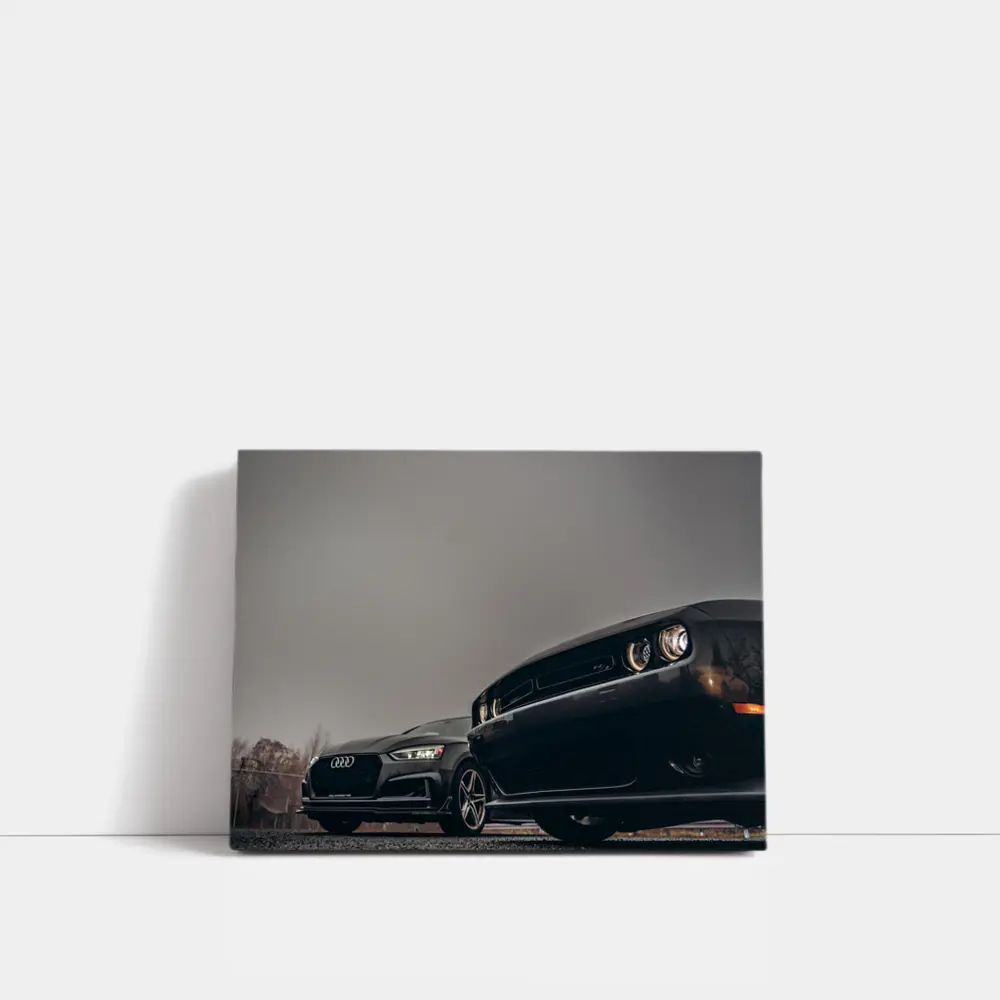 Audi RS5 Dodge Challenger Dark Moody Sky – Wall Art