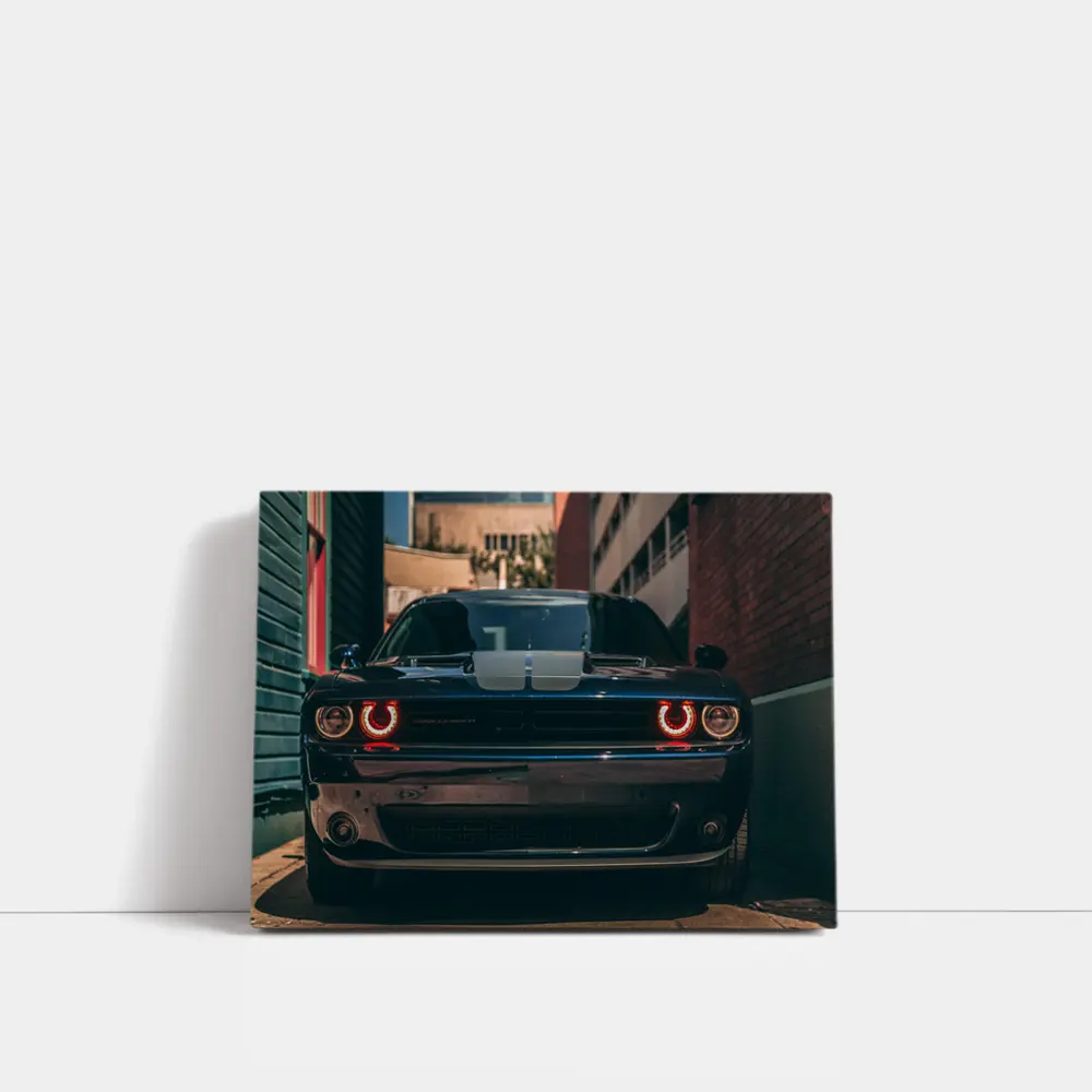 Dodge Challenger Dark Muscle Car Urban Street – Wall Art