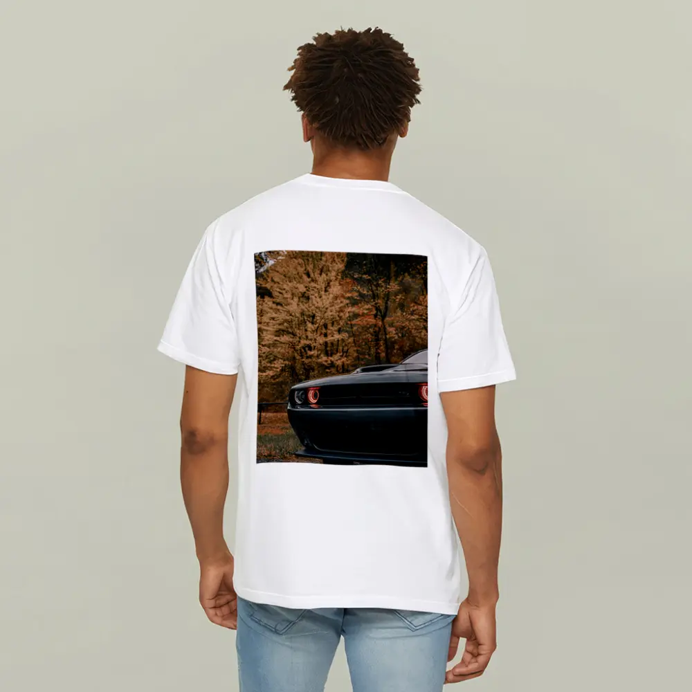 Dodge Challenger Dark Muscle Car Autumn Trees – T-Shirts