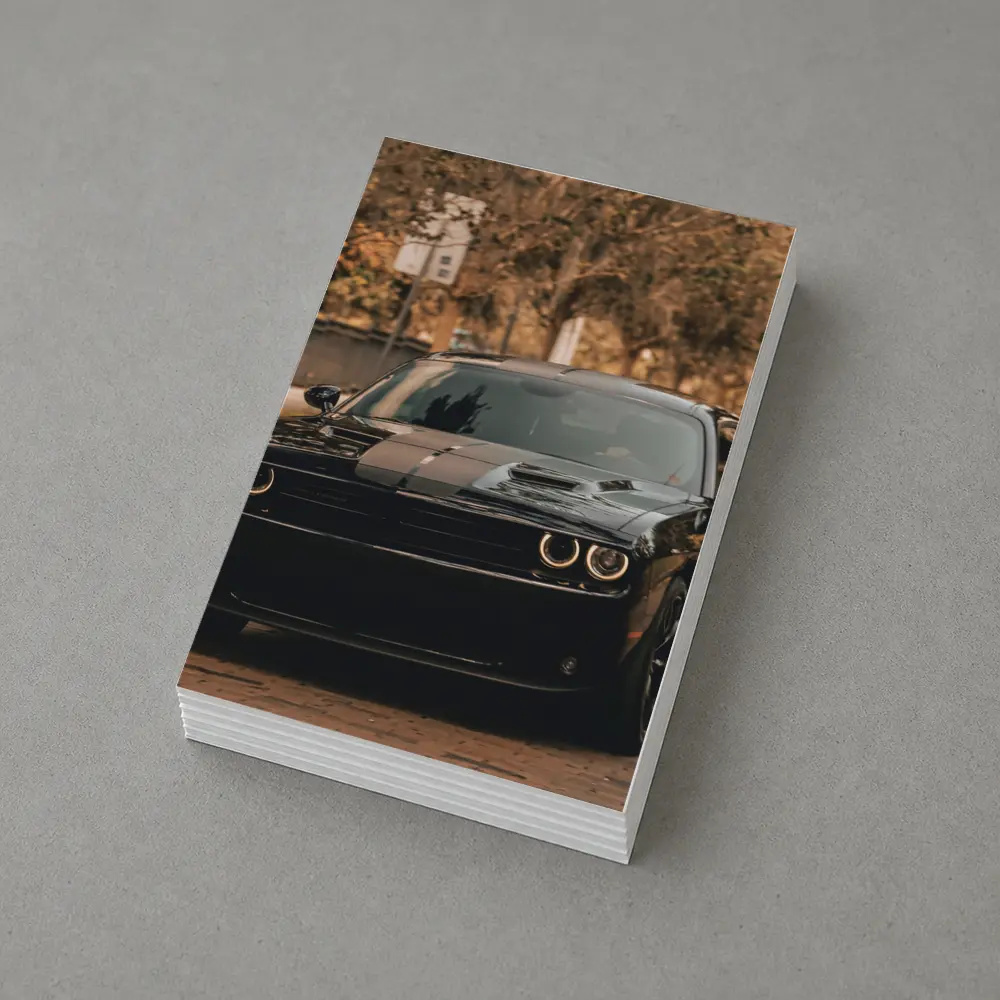 Dodge Challenger Black Muscle Car Street – Postcards