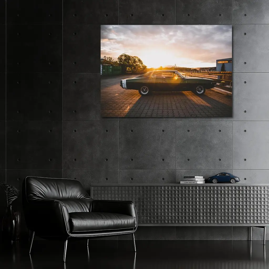 Dodge Charger Classic Muscle Car Sunset – Wall Art