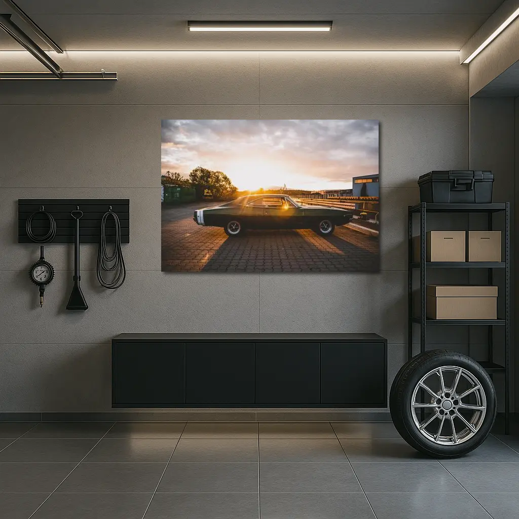 Dodge Charger Classic Muscle Car Sunset – Wall Art