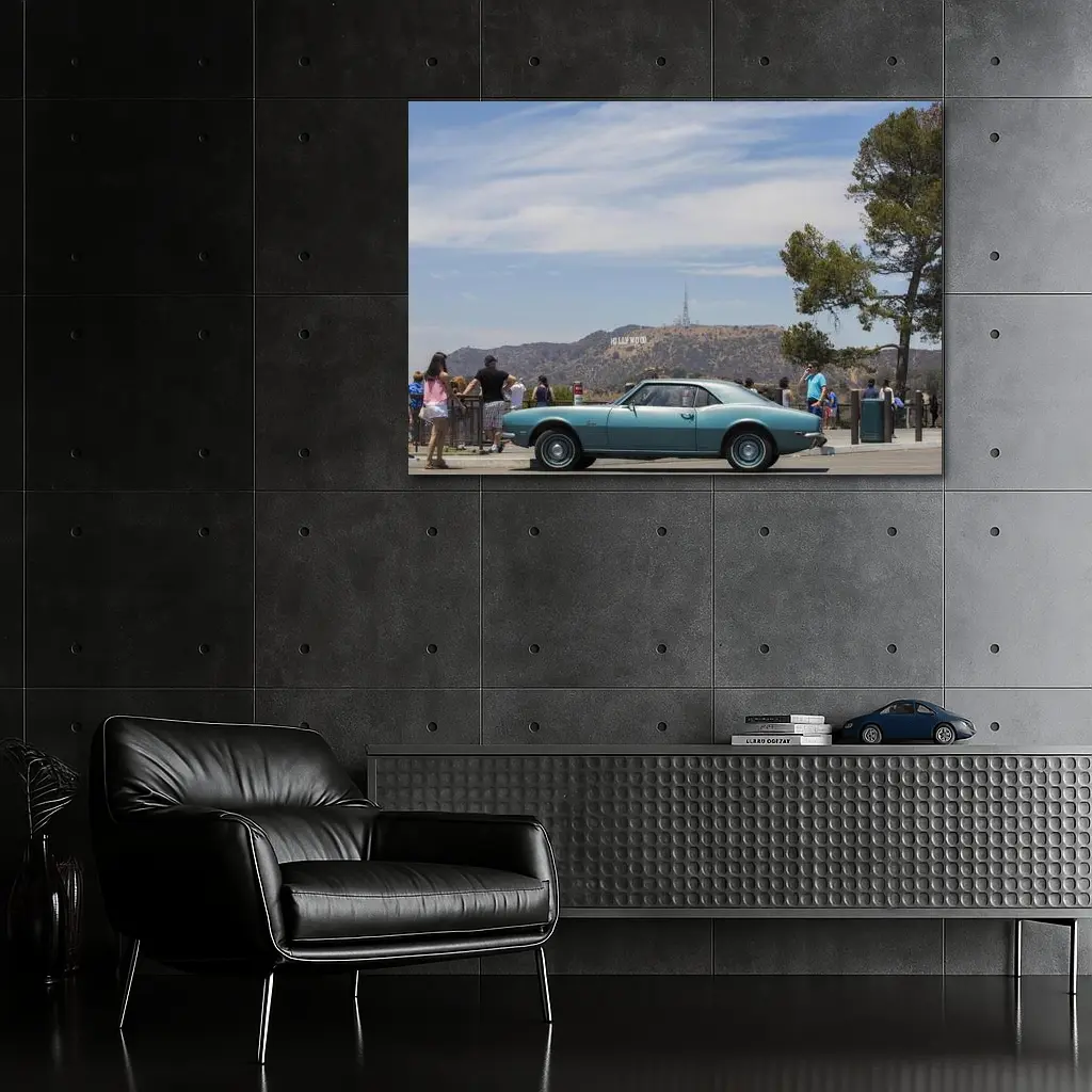 Classic Chevrolet Camaro Hollywood Sign Los Angeles – Wall Art
