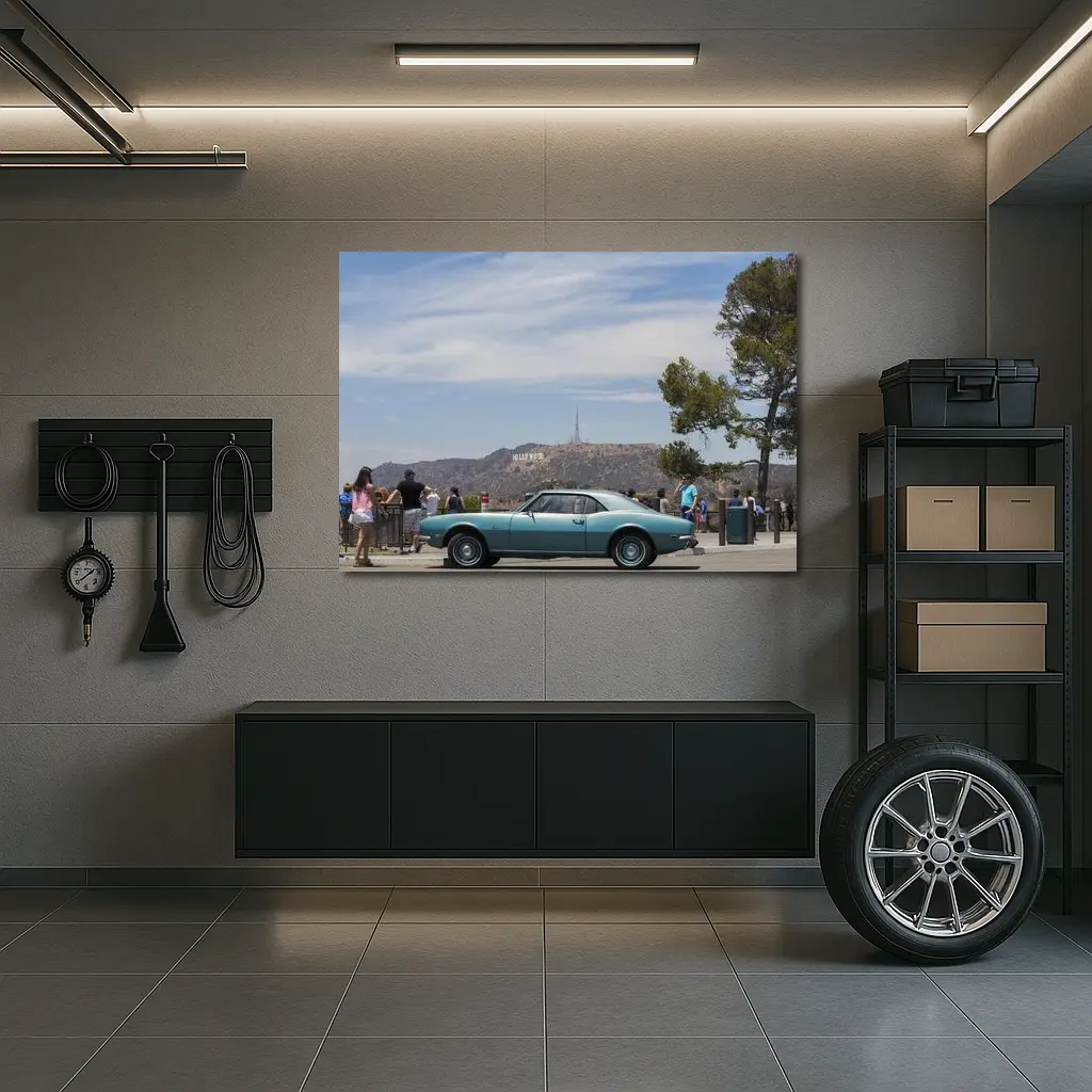 Classic Chevrolet Camaro Hollywood Sign Los Angeles – Wall Art