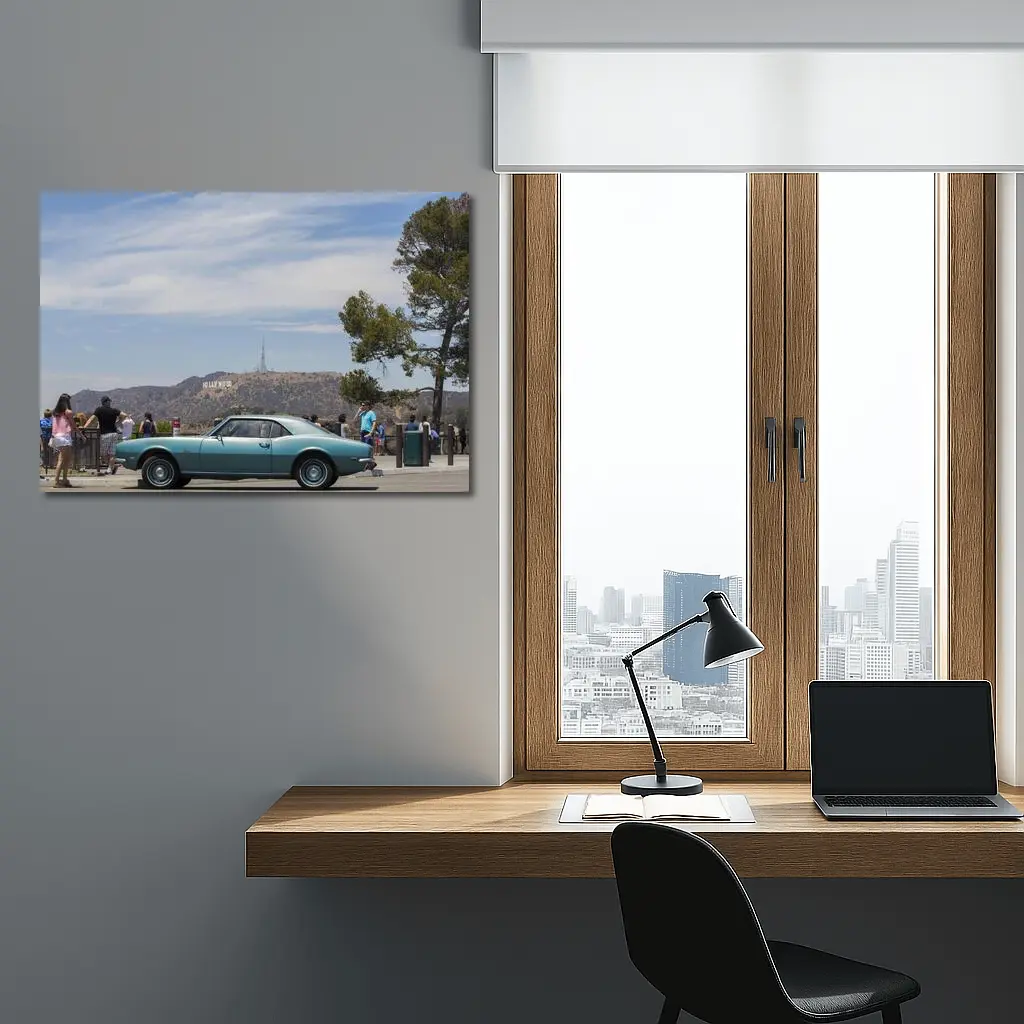 Classic Chevrolet Camaro Hollywood Sign Los Angeles – Wall Art