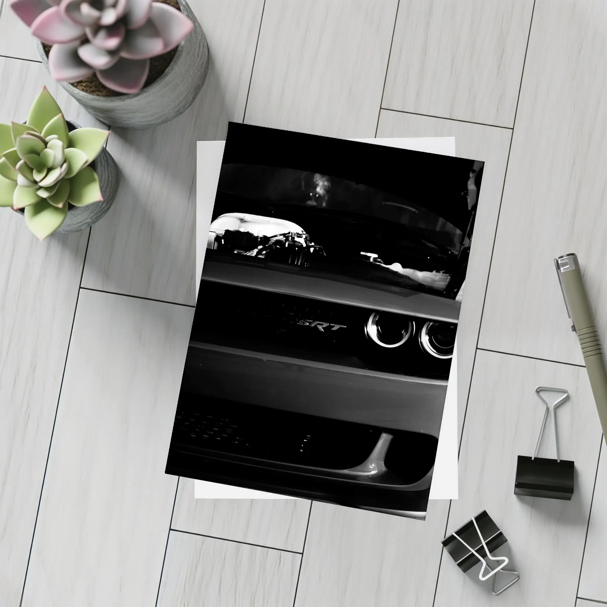 Dodge Challenger SRT Black and White – Postcards