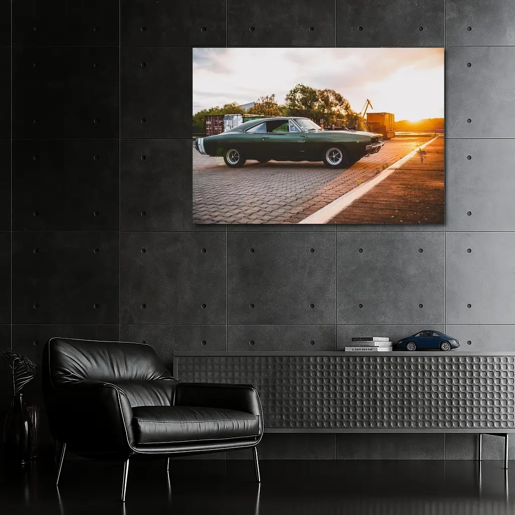 Dodge Charger Classic Muscle Car Sunset – Wall Art