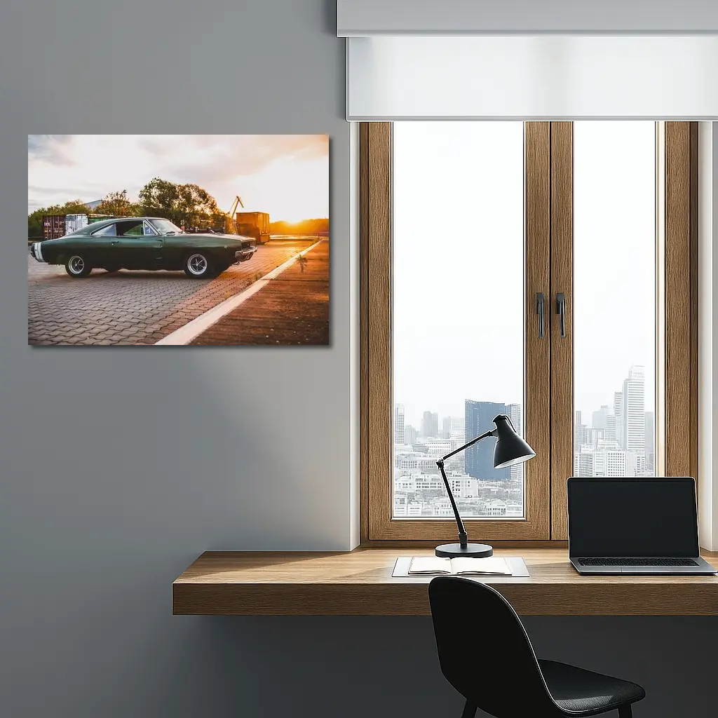 Dodge Charger Classic Muscle Car Sunset – Wall Art