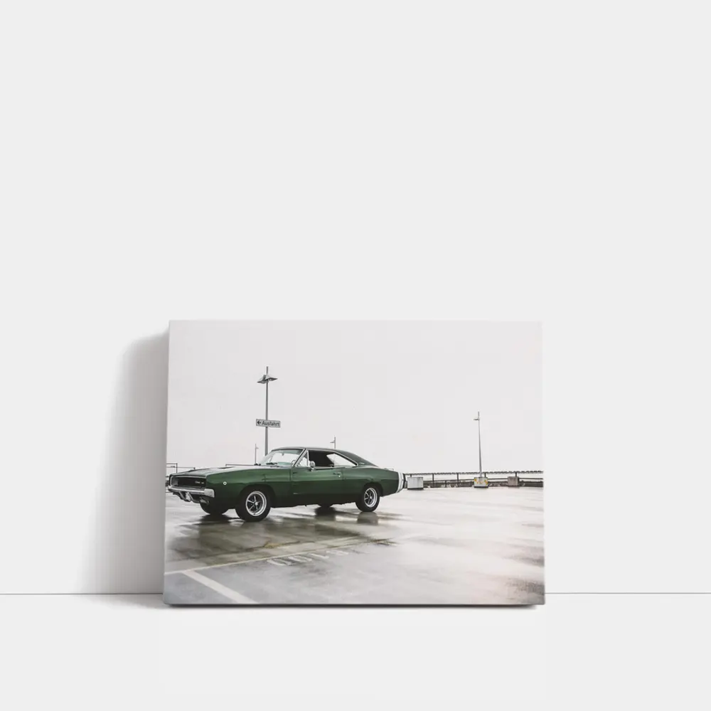 Dodge Charger Classic Green Muscle Car Parking – Wall Art