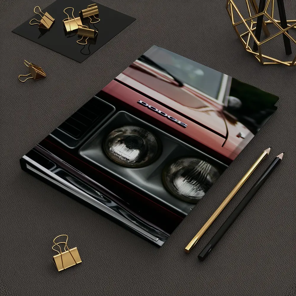 Dodge Classic Muscle Car Deep Red Close Up – Notebooks