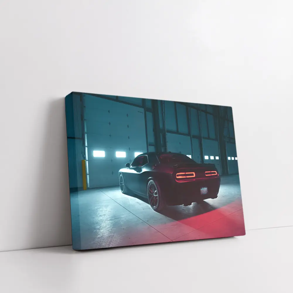 Dodge Challenger Dark Muscle Car Garage – Wall Art