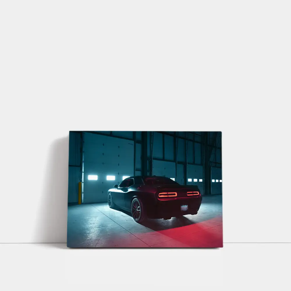 Dodge Challenger Dark Muscle Car Garage – Wall Art
