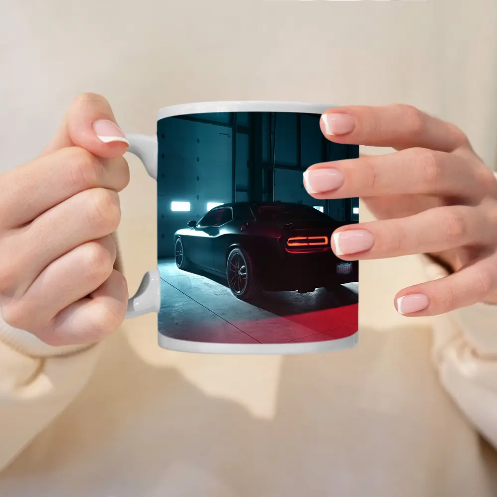 Dodge Challenger Dark Muscle Car Garage – Mugs