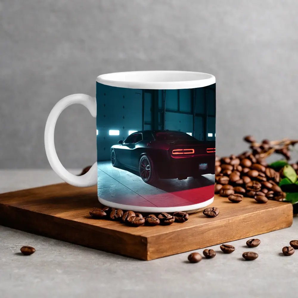 Dodge Challenger Dark Muscle Car Garage – Mugs