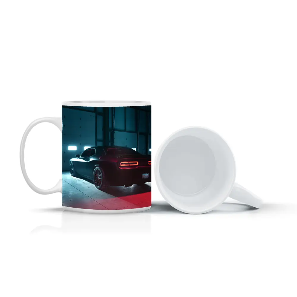 Dodge Challenger Dark Muscle Car Garage – Mugs